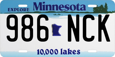 MN license plate 986NCK