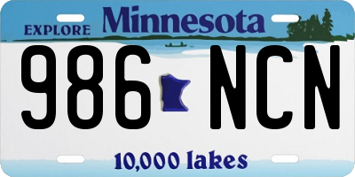 MN license plate 986NCN