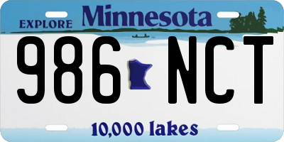 MN license plate 986NCT