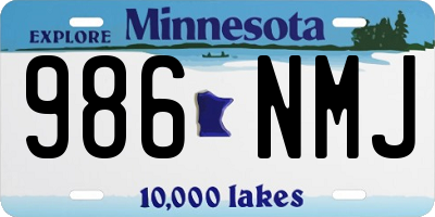 MN license plate 986NMJ