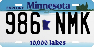 MN license plate 986NMK