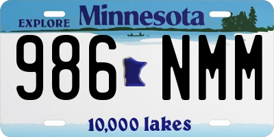 MN license plate 986NMM