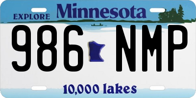 MN license plate 986NMP