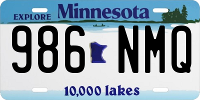 MN license plate 986NMQ