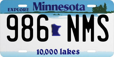 MN license plate 986NMS