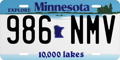 MN license plate 986NMV