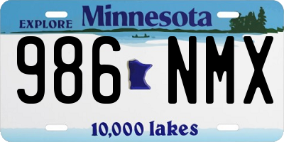 MN license plate 986NMX
