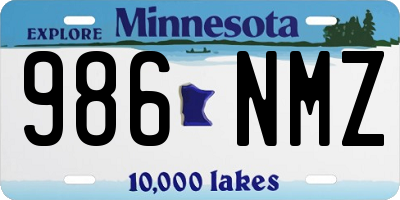 MN license plate 986NMZ