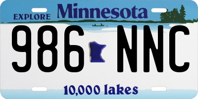 MN license plate 986NNC