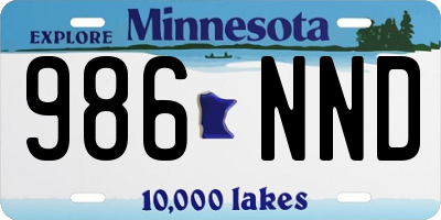 MN license plate 986NND