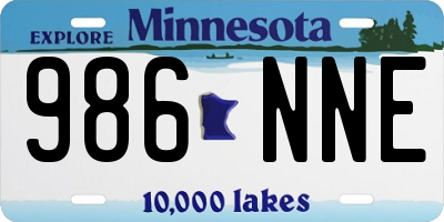 MN license plate 986NNE
