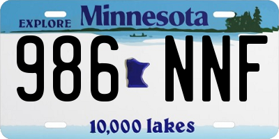 MN license plate 986NNF