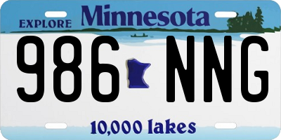 MN license plate 986NNG