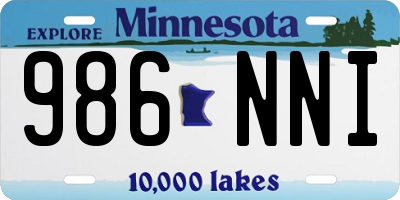 MN license plate 986NNI