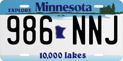 MN license plate 986NNJ