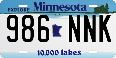 MN license plate 986NNK