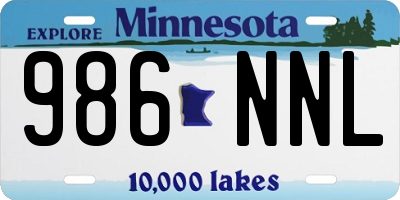 MN license plate 986NNL
