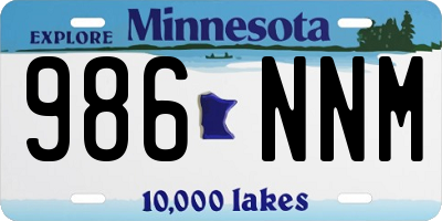 MN license plate 986NNM