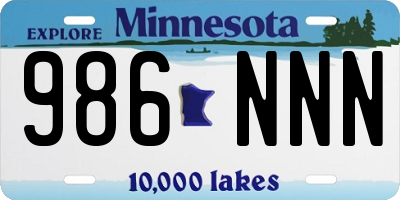 MN license plate 986NNN