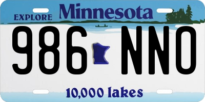 MN license plate 986NNO