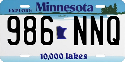 MN license plate 986NNQ