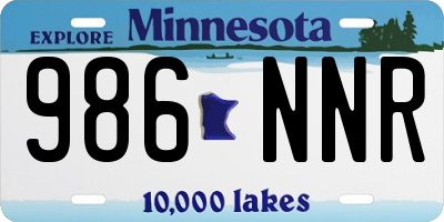 MN license plate 986NNR