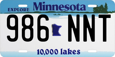 MN license plate 986NNT
