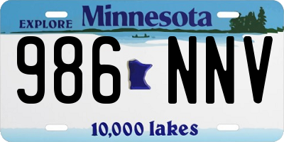 MN license plate 986NNV