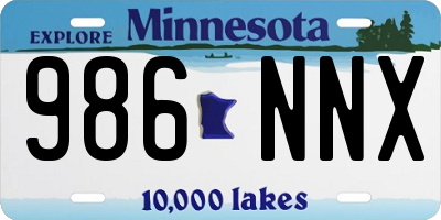 MN license plate 986NNX