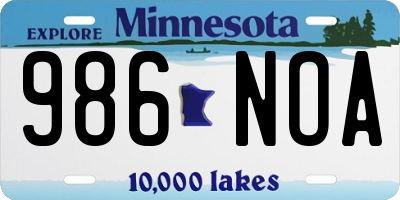 MN license plate 986NOA