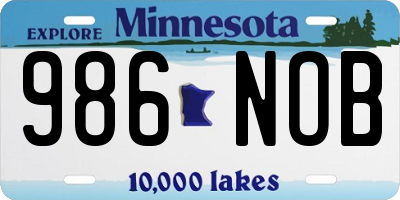 MN license plate 986NOB