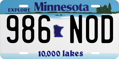 MN license plate 986NOD