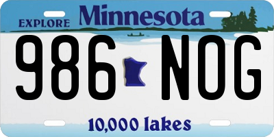 MN license plate 986NOG