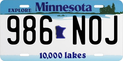 MN license plate 986NOJ