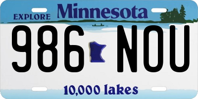 MN license plate 986NOU