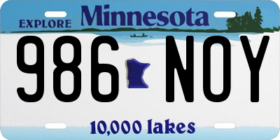 MN license plate 986NOY