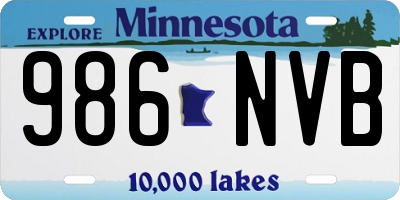 MN license plate 986NVB