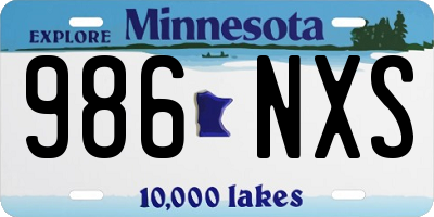 MN license plate 986NXS