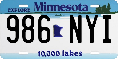 MN license plate 986NYI