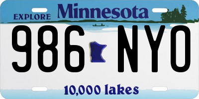 MN license plate 986NYO