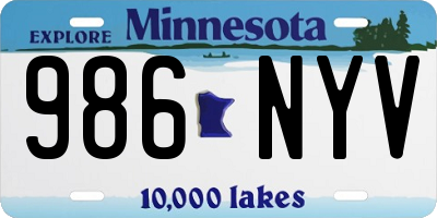 MN license plate 986NYV