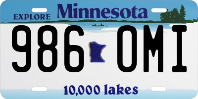 MN license plate 986OMI