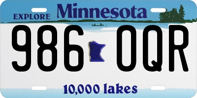MN license plate 986OQR