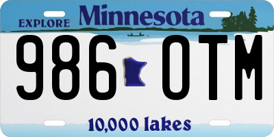 MN license plate 986OTM