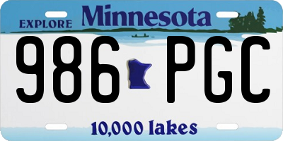 MN license plate 986PGC