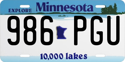 MN license plate 986PGU