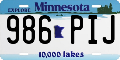 MN license plate 986PIJ