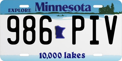 MN license plate 986PIV