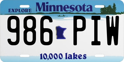 MN license plate 986PIW