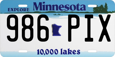 MN license plate 986PIX